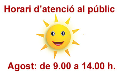 Horari d’atenció als socis de FEFAC durant el mes d’agost: de 9 a 14 hores