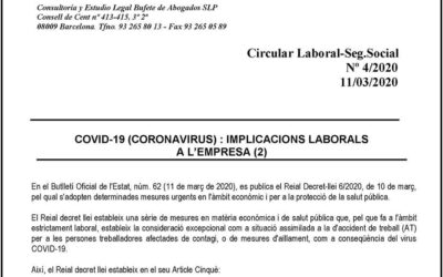Coronavirus: Implicacions laborals en l’empresa II