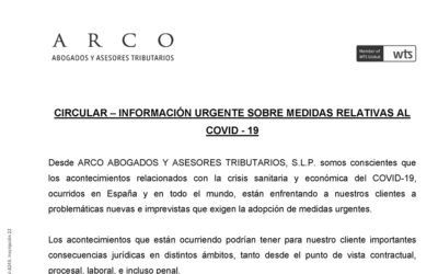 Circular – informació urgent sobre mesures relatives al Covid-19