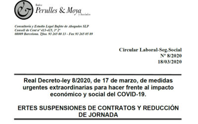 Circular laboral: Ertes, suspensions de contractes i reducció de jornada