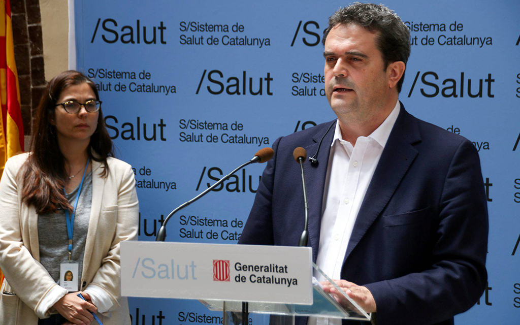 Fotografia del director del CatSalut durant la roda de premsa