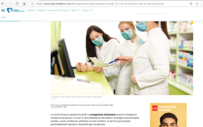 Tribuna en Correo Farmacéutico, sobre farmacias y Covid-19
