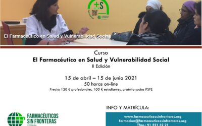 Curso online “El farmacéutico en salud y vulnerabilidad social”