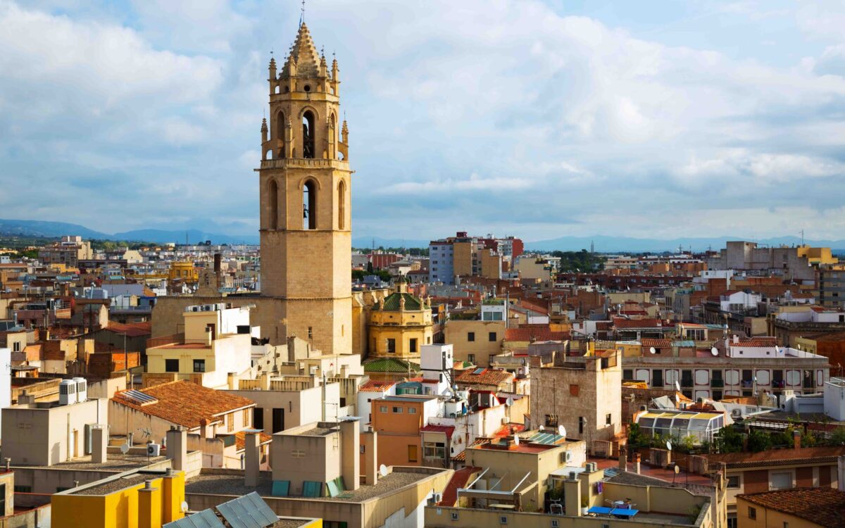 General,View,On,City,And,Cathedral,In,Reus,In,Evening