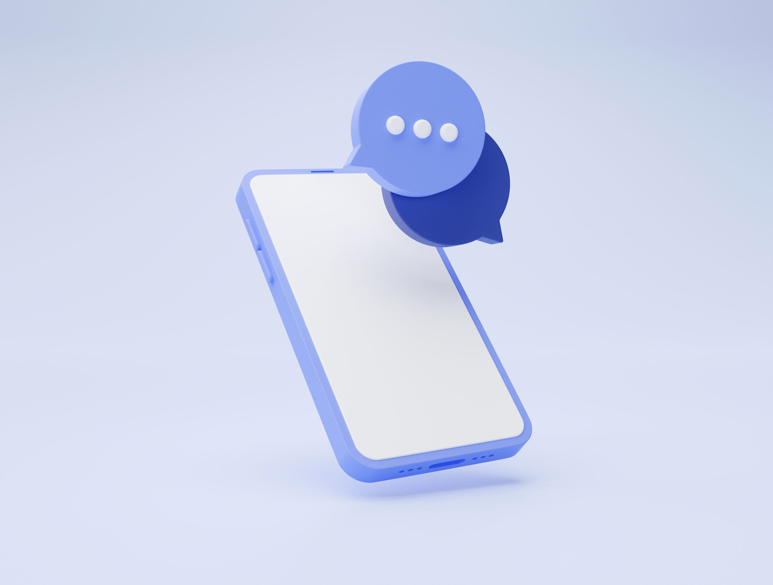 Smartphone with speech bubble chat message social media communic